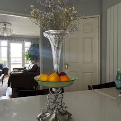 Vintage Epergne cut crystal silver plated