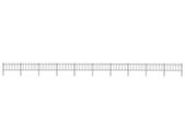 Garden Fence with Hoop Top Steel 17x0.8 m Black