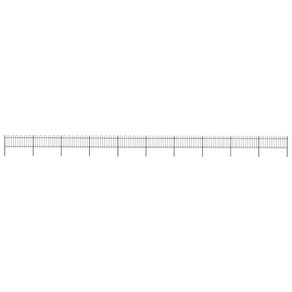 Garden Fence with Hoop Top Steel 17x0.8 m Black