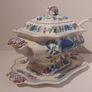 Fabulous Rare Vintage Masons Ironstone Large Lidded Soup Tureen Complete with Matching Underplate and Ladle in the Regency Pattern, Circa 1940 - Amazing to Have the Complete Set! Image 8