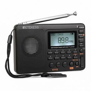 New Radio FM AM SW Portable Radios AM FM Rechargeable Shortwave Radio Battery Batteries Full Wave USB Recorder Speaker