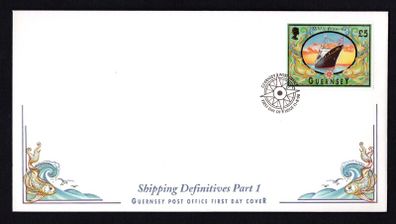 1998 Guernsey Maritime Heritage Definitive (UK5 Royal Yacht Britannia) Stamps First Day Cover (FDC)