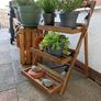 Solid Acacia Wood Flower Stand Plant Stand Flower Stairs Plant Stairs Flower Shelf Flower Bench Garden Shelf 3 Levels Image 6