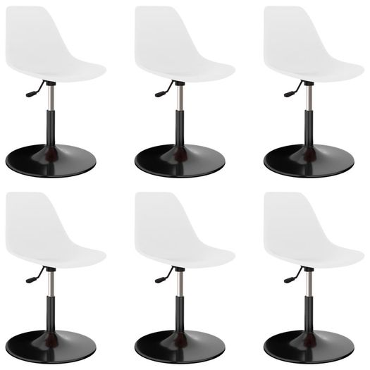 Swivel Dining Chairs 6 pcs White PP