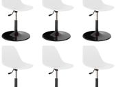 Swivel Dining Chairs 6 pcs White PP