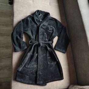Black Mini Fluffy Bathrobe, size 10