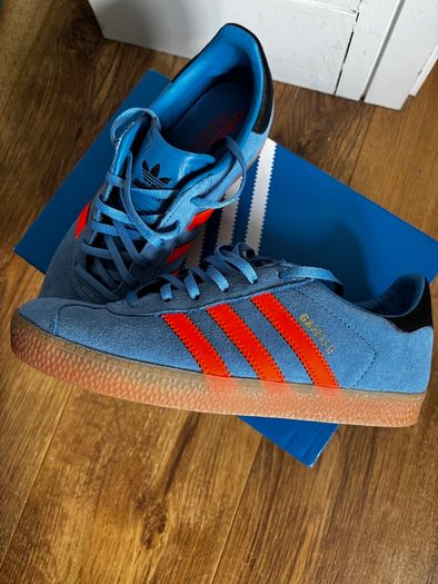 Adidas Gazelle, blue and orange, UK5/EU38, brand new with box - never worn