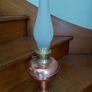Antique French copper base oil lamp works Image 2