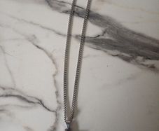 stainless steal lotus chunky black cross chain