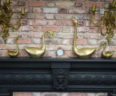Vintage Brass Swans - Set of 4