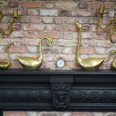 Vintage Brass Swans - Set of 4