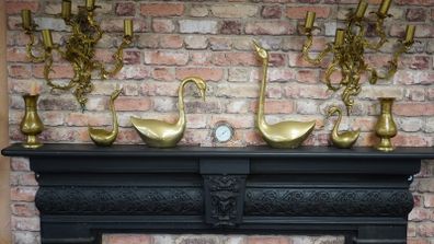 Vintage Brass Swans - Set of 4