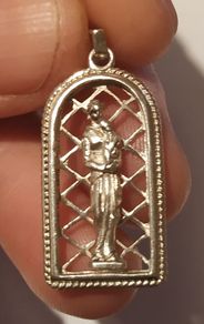 Handmade Sterling Silver Virgin of Guadarrama Pendant
