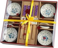 Brand New Ceramic Sushi Cutlery Set for four People with Chopstick Holder