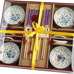 Brand New Ceramic Sushi Cutlery Set for four People with Chopstick Holder