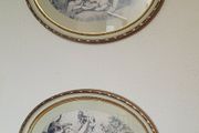 Vintage ornate framed pair of prints