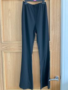 Temu Ribbed Flared Leg Pants Casual & Comfortable Trousers size XS UK 6