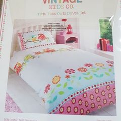 Vintage Kids Duvet Cover (NEW) - Owls