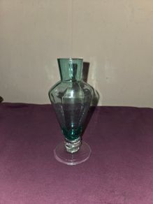 Vintage mini blue glass vase