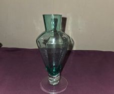 Vintage mini blue glass vase