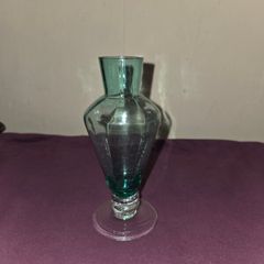Vintage mini blue glass vase