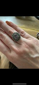sterling Silver Amethyst & Marcasite Ring