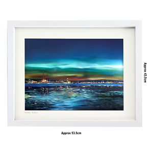 Sunset on Dublin Bay, Large framed print, by artist Helen Mathews