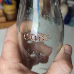 122 - Vintage Cork City Kiloh Clear Glass Lemonade Soda Kali Seltzer Water Embossed Lettering Decorative Collectible Bottle