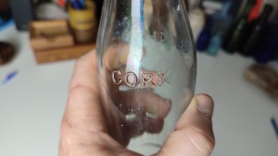 122 - Vintage Cork City Kiloh Clear Glass Lemonade Soda Kali Seltzer Water Embossed Lettering Decorative Collectible Bottle