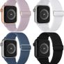 4 Pack Stretchy Nylon Strap Compatible with Apple Watch Straps 38mm 40mm 41mm 42mm(series 11 10), Adjustable Sport Elastic Bands for iWatch Series 11/10/9/8/7/6/5/4/3/2/1/Ultra3/2/1/SE3 Image 5