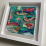 Framed Original Abstract Painting of Fish Original Gift Image 4