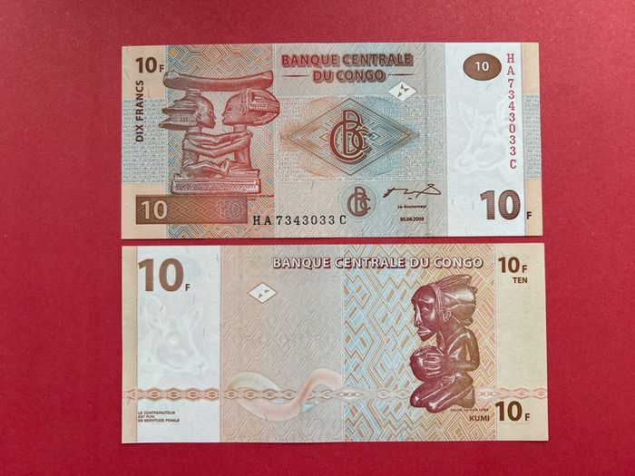 Congo Democratic Republic 10 Francs 2003. ( UNCIRCULATED )
