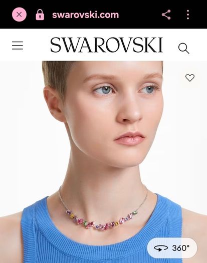 Swarovski multicoloured crystal necklace