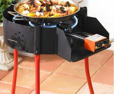 Paella grill system with gas burner