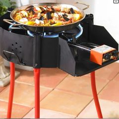 Paella grill system with gas burner