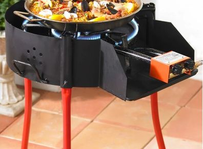 Paella grill system with gas burner