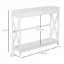 Wooden Console Table with 1 Drawer and 1 Storage Shelf for Living Room Entryway, 100cm x 30cm x 81cm, White Image 8
