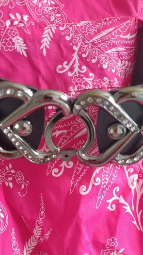 Pink dress with belt l size uk 8 never worn premium quality