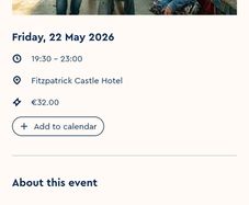 Kila tickets Killiney May 22nd