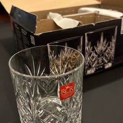 Set of 5 Whiskey glasses/ tall funky glasses