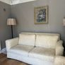 Cream and white floral large sofa / couch Image 8