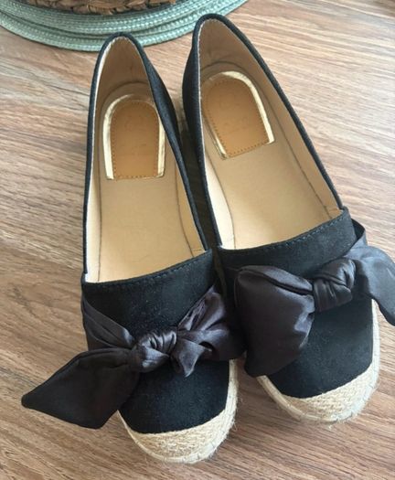 Brand new Espadrilles shoes black with bow