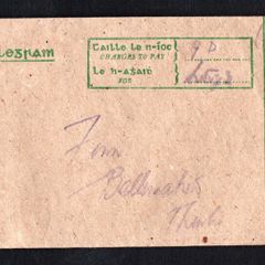 1943 Ireland Thurles (Durlas Eile handstamp on Telegram), Co. Tipperary Telegram Envelope and Contents