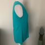 Green/ teal sleeveless v neck ruched top. Size 16 Image 4