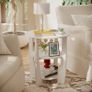 3 Tier Round Side Table, Farmhouse Wood End Tables with Storage, Country Accent Small Sofa Bedside Table Coffee Table for Living Room Bedroom and Small Spaces (White) Image 2