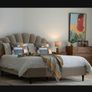 Bed Frame King Michael Murphy almost new beige taupe arch Image 2
