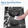 Gas Hob 2 burners, 30cm Built in 2 Burners Gas on Glass Hob, NG/LPG Gas Hob Convertible, Gas Cooktop with Flame Image 5