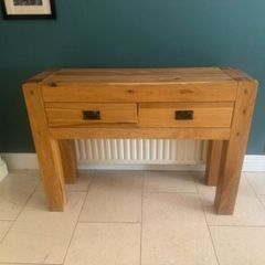 Solid oak console table