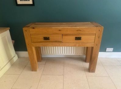 Solid oak console table