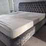 Super king-sized bed - grey velvet Image 5